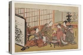 Banquet in a Wealthy Household, 1770-74-Isoda Koryusai-Stretched Canvas