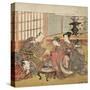 Banquet in a Wealthy Household, 1770-74-Isoda Koryusai-Stretched Canvas
