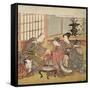 Banquet in a Wealthy Household, 1770-74-Isoda Koryusai-Framed Stretched Canvas