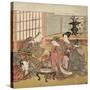 Banquet in a Wealthy Household, 1770-74-Isoda Koryusai-Stretched Canvas