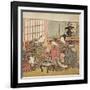 Banquet in a Wealthy Household, 1770-74-Isoda Koryusai-Framed Giclee Print