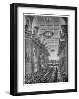 Banquet in the Great Hall for Queen Victoria, Guildhall, City of London, November 1837-null-Framed Giclee Print