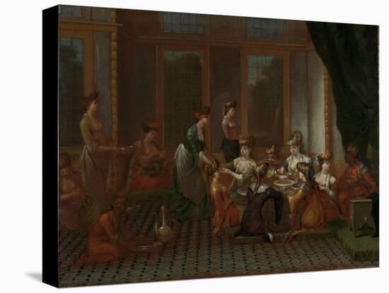 Banquet of Distinguished Turkish Women-Jean Baptiste Vanmour-Stretched Canvas