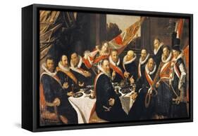 Banquet of Officers of Civic Guard of St George at Haarlem-Frans Hals-Framed Stretched Canvas