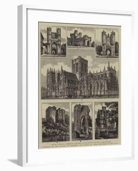 Banquet of the Mayors of England and Wales at York, Sketches in the City-Henry William Brewer-Framed Giclee Print