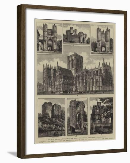 Banquet of the Mayors of England and Wales at York, Sketches in the City-Henry William Brewer-Framed Giclee Print