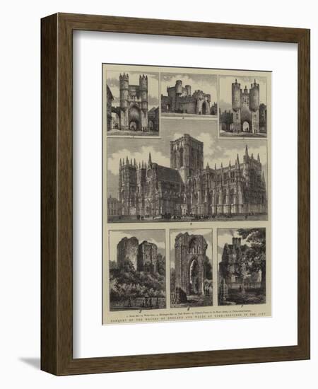 Banquet of the Mayors of England and Wales at York, Sketches in the City-Henry William Brewer-Framed Giclee Print