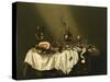 Banquet Piece with Ham, 1656 (Oil on Canvas)-Willem Claesz Heda-Stretched Canvas