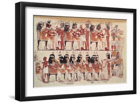 Banquet Scene, from Thebes, circa 1400 BC (Wall Painting)-null-Framed Giclee Print