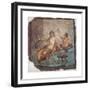 Banquet scene, Roman wall painting, from Herculaneum, 62-79 A.D. Archaeological Museum, Naples-null-Framed Premium Giclee Print