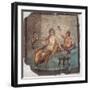Banquet scene, Roman wall painting, from Herculaneum, 62-79 A.D. Archaeological Museum, Naples-null-Framed Art Print