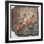 Banquet scene, Roman wall painting, from Herculaneum, 62-79 A.D. Archaeological Museum, Naples-null-Framed Art Print