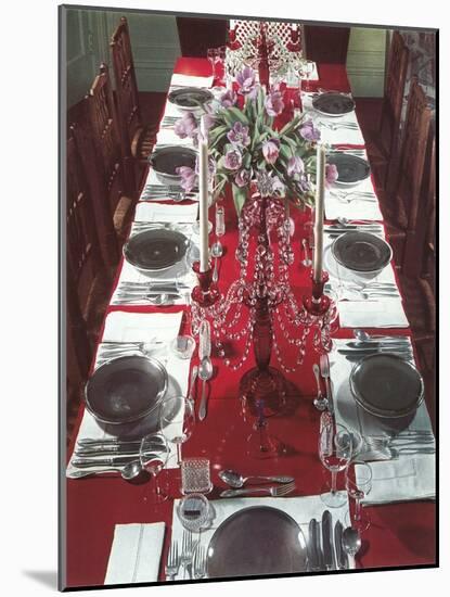 Banquet Table Settings-null-Mounted Art Print