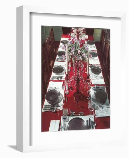 Banquet Table Settings-null-Framed Art Print