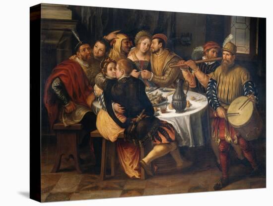 Banquet with Friends-Frans Pourbus II-Stretched Canvas