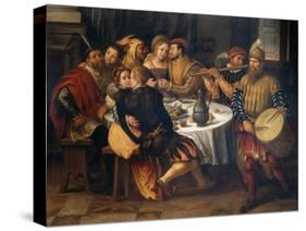 Banquet with Friends-Frans Pourbus II-Stretched Canvas