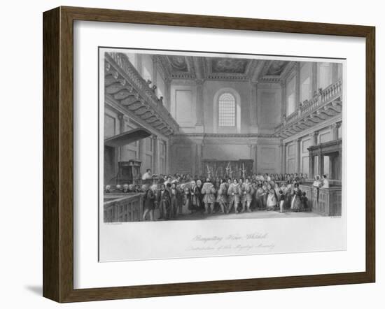 'Banqueting House, Whitehall. Distribution of Her Majesty's Maundy', c1841-Henry Melville-Framed Giclee Print
