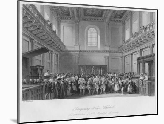 'Banqueting House, Whitehall. Distribution of Her Majesty's Maundy', c1841-Henry Melville-Mounted Giclee Print