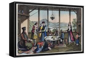 Banqueting Scene in Greece in 19Th Century-Stefano Bianchetti-Framed Stretched Canvas