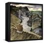 Banshee Wailing to Foretell Death in an Irish Village-null-Framed Stretched Canvas