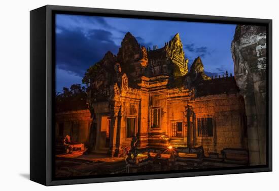 Banteay Samre Temple at Night-Michael Nolan-Framed Stretched Canvas