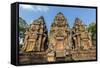 Banteay Srei Temple in Angkor-Michael Nolan-Framed Stretched Canvas