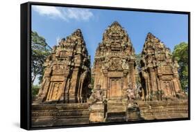 Banteay Srei Temple in Angkor-Michael Nolan-Framed Stretched Canvas