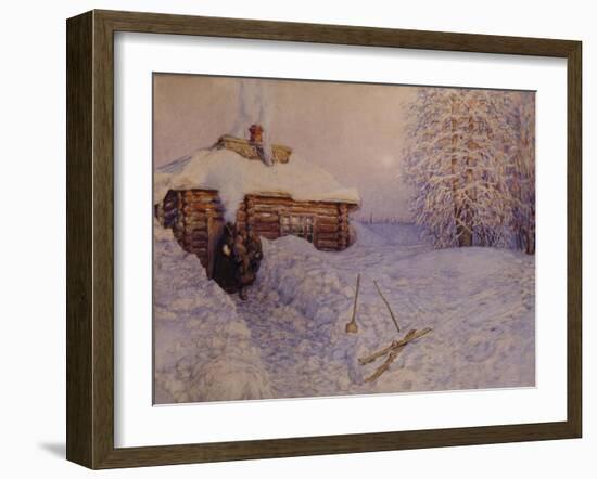 Banya in Winter, 1919-Appolinari Mikhaylovich Vasnetsov-Framed Giclee Print
