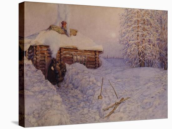 Banya in Winter, 1919-Appolinari Mikhaylovich Vasnetsov-Stretched Canvas
