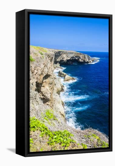 Banzai Cliffs on Saipan, Northern Marianas, Central Pacific, Pacific-Michael Runkel-Framed Stretched Canvas