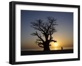 Baobab Tree and Couple Walking, Sine Saloum Delta, Senegal, West Africa, Africa-Robert Harding-Framed Photographic Print