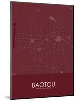 Baotou, China Red Map-null-Mounted Poster