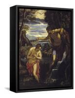 Bapteme Du Christ - the Baptism of Christ - Tintoretto, Domenico (1560-1635) - Ca 1585 - Oil on Can-Domenico Robusti Tintoretto-Framed Stretched Canvas