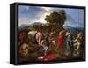 Baptism, Christ Baptized by Saint John-Nicolas Poussin-Framed Stretched Canvas