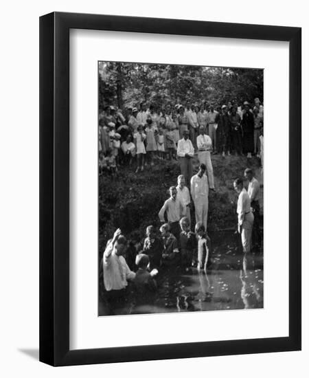 Baptism near Mineola Texas Photograph No.1 - Mineola, TX-Lantern Press-Framed Art Print