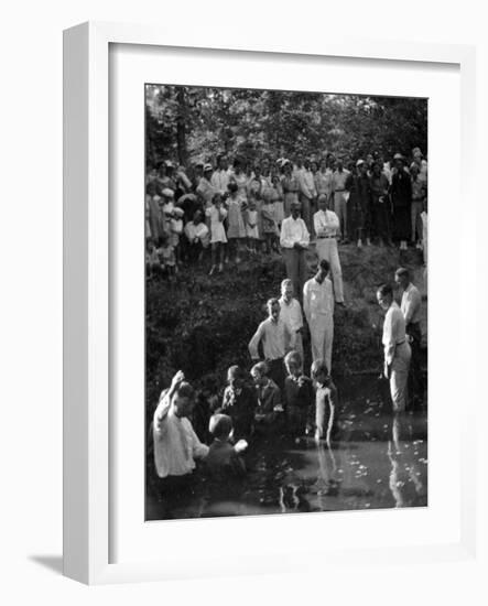 Baptism near Mineola Texas Photograph No.1 - Mineola, TX-Lantern Press-Framed Art Print