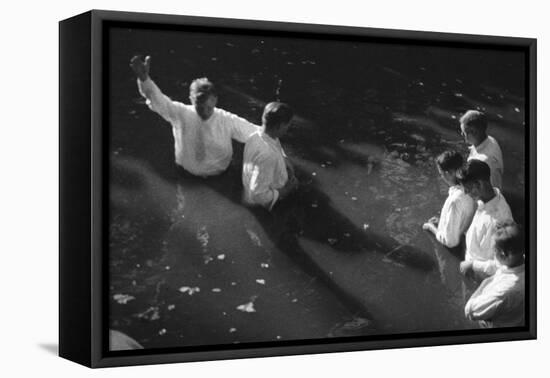 Baptism near Mineola Texas Photograph No.2 - Mineola, TX-Lantern Press-Framed Stretched Canvas