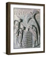 Baptism of Christ, Bronze Panels from St. Ranieri's Door, Circa 1180-Bonanno Pisano-Framed Giclee Print