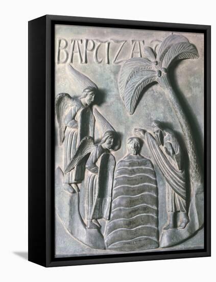 Baptism of Christ, Bronze Panels from St. Ranieri's Door, Circa 1180-Bonanno Pisano-Framed Stretched Canvas