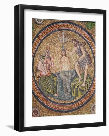 Baptism of Christ by John the Baptist-Byzantine School-Framed Giclee Print