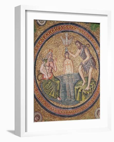 Baptism of Christ by John the Baptist-Byzantine School-Framed Giclee Print