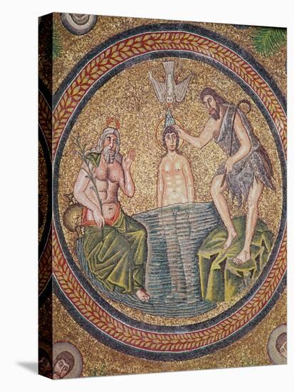 Baptism of Christ by John the Baptist-Byzantine School-Stretched Canvas