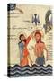 Baptism of Christ, from a Gospel, 1330-Guirages-Stretched Canvas