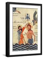 Baptism of Christ, from a Gospel, 1330-Guirages-Framed Premium Giclee Print