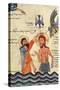 Baptism of Christ, from a Gospel, 1330-Guirages-Stretched Canvas