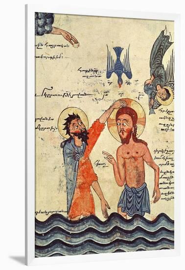 Baptism of Christ, from a Gospel, 1330-Guirages-Framed Giclee Print