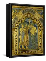 Baptism of Christ, from the Verdun Altarpiece-Nicholas of Verdun-Framed Stretched Canvas