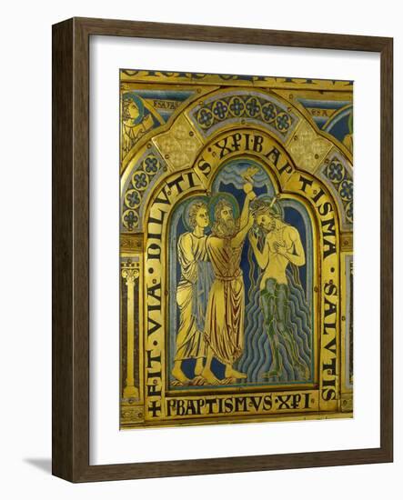 Baptism of Christ, from the Verdun Altarpiece-Nicholas of Verdun-Framed Giclee Print
