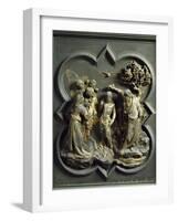 Baptism of Christ, Gilded Bronze Panel by Lorenzo Ghiberti-null-Framed Giclee Print