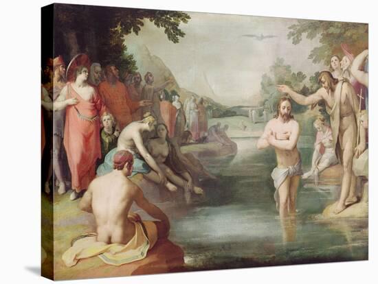 Baptism of Christ (Oil on Canvas)-Cornelis Cornelisz van Haarlem-Stretched Canvas